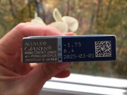 Линзы 6 шт. Acuvue Oasys -1,75 двухнедельные