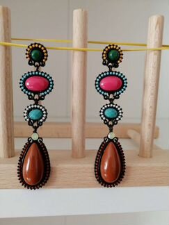 Серьги синие, зелёные, красные, в стиле Frey Wille