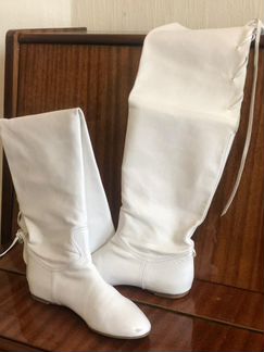 Белые сапоги (ботфорты) Casadei