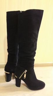 Сапоги, натуральная замша, зима, р.39-40