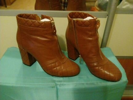 Ботильоны basic, кожа, 37, коричневые