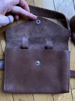 Поясная сумка натуральная кожа