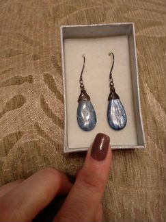 Серьги серебряные с кианитом