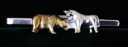 Зажим для галстука Бык и Медведь