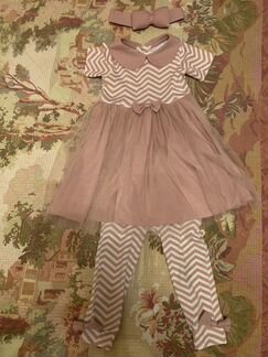 Платье с легинсами для принцессы на праздник, р.86