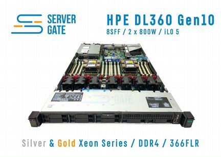 HPE DL360 G10 8SFF 2 x Gold 6230 768 GB