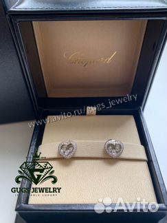 Серьги chopard icons heart с бриллиантами