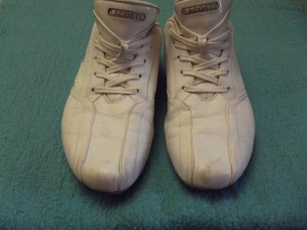 Кроссовки белые б/у Lacoste оригинал