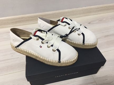 Кроссовки с платформами из рафия Tommy Hilfiger 38