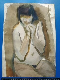 Картина акварель старая