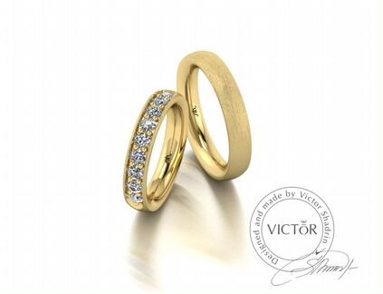 Классические обручальные кольца с бриллиантами