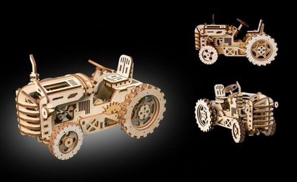 Конструктор из дерева Robotime Трактор, 135 элементов (LK401)
