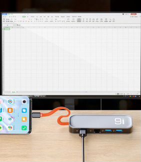 Адаптер rock TR02 9 in 1 Type-C to hdmi 4K Multi-f