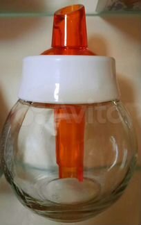 Сахарница стеклянная с дозатором новая