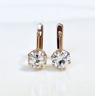 Золотые серьги с фианитами 583 проба