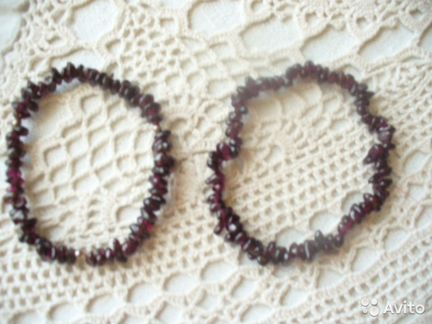 Бусы и браслет из граната