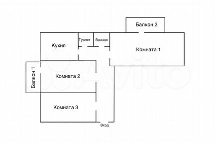 3-к квартира, 76 м², 4/9 эт.