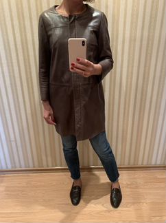 Кожаная удлиненная куртка Weekend Max Mara