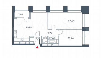 3-к квартира, 80 м², 21/23 эт.