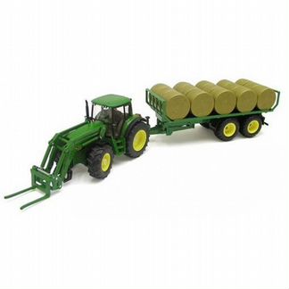 Трактор Siku John Deere, с прицепом для КИП сена (1:32) (3862)