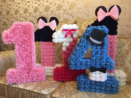 Объемная цифра один 1 (единичка) на день рождение