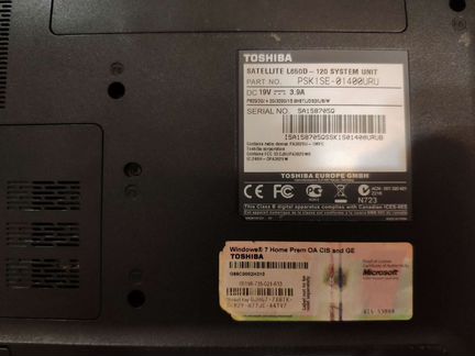 Ноутбук Toshiba satellite L650D - 120 system unit