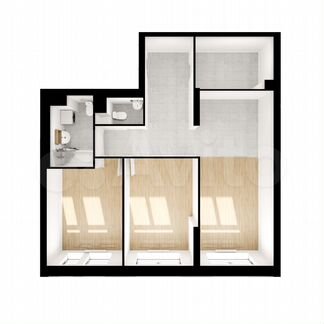 2-к квартира, 68.5 м², 27/33 эт.