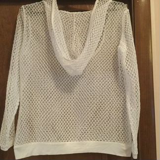 Сетчатая блузка с капюшоном