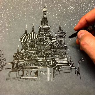 Картина, Храм Василия Блаженного, Москва, 2020