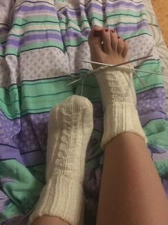 Носки ручной вязки шерстяные