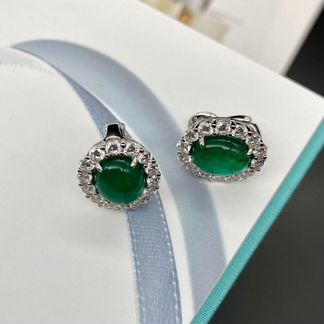 Серьги с «изумрудами»