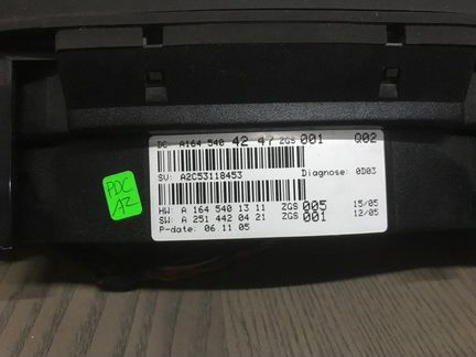 Панель приборов Mercedes-Benz Ml-Class W164