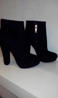 Ботильоны замшевые черные, р-р 33