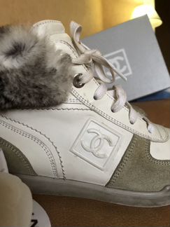 Боты кроссовки Chanel молочного цвета р39