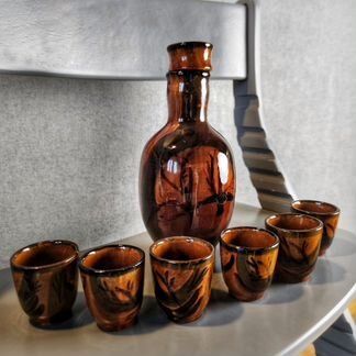 Графин и 6 стопок, керамика