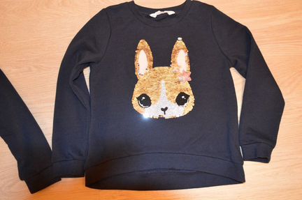 Для двойни, джемпер H&M с паетками, р-р 122-128