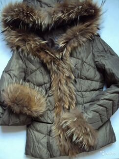 Пуховик с натуральным мехом зима XS