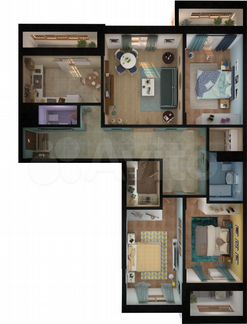 4-к квартира, 118.9 м², 3/19 эт.