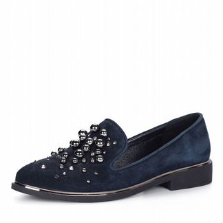 Синие лоферы женские 37-38 размер (на стопу21-22см