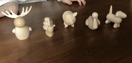 Деревянные фигурки животных игрушки